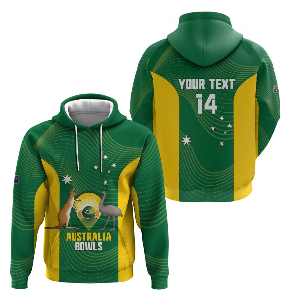 Custom Bowls Australia Zip Hoodie National Color Curve Sporty - Aussie Hoodie