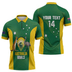Custom Bowls Australia Zipper Polo Shirt National Color Curve Sporty - Aussie Hoodie