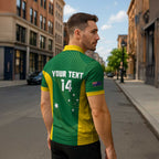 Custom Bowls Australia Zipper Polo Shirt National Color Curve Sporty - Aussie Hoodie