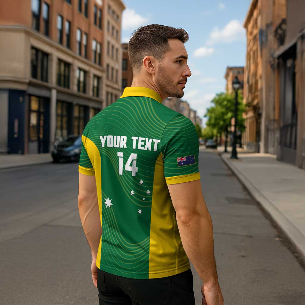 Custom Bowls Australia Zipper Polo Shirt National Color Curve Sporty - Aussie Hoodie