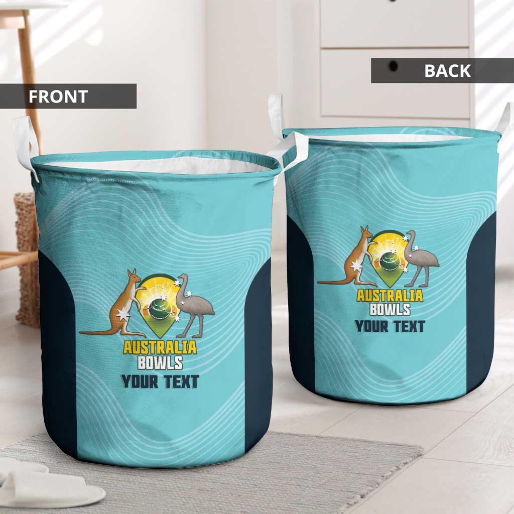 Custom Bowls Australia Laundry Basket Teal Color Curve Sporty - Aussie Hoodie