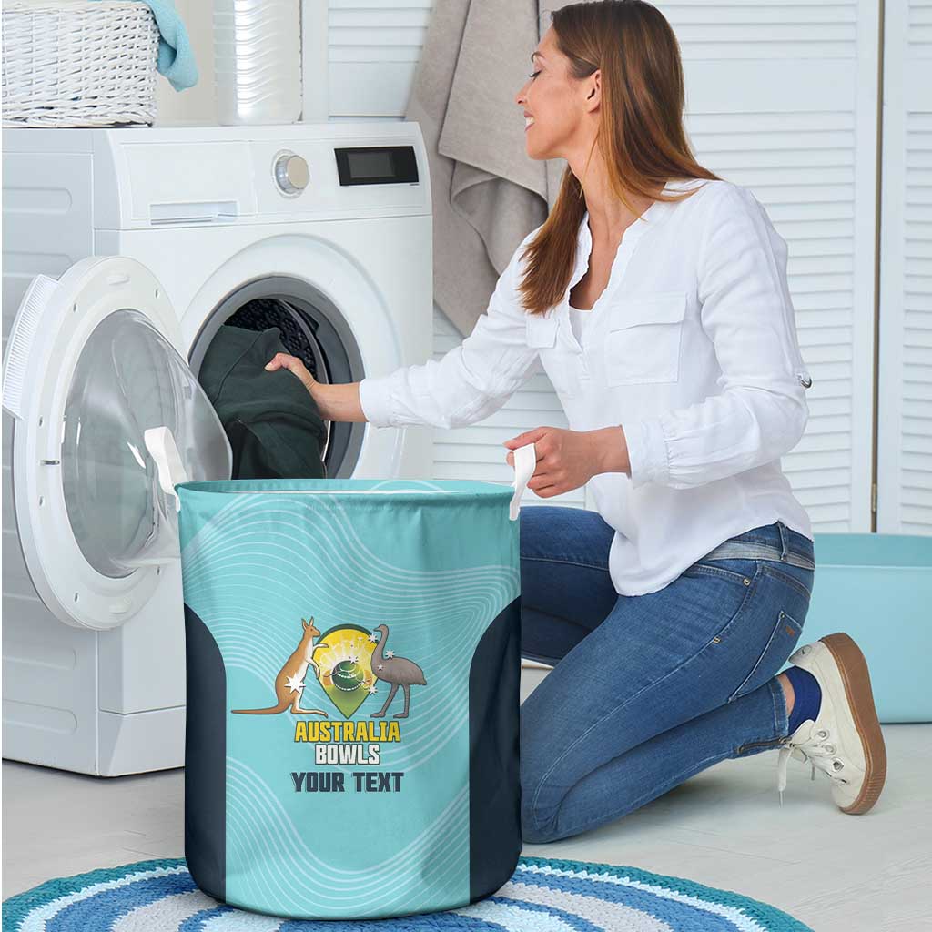 Custom Bowls Australia Laundry Basket Teal Color Curve Sporty - Aussie Hoodie