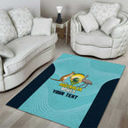 Custom Bowls Australia Area Rug Teal Color Curve Sporty - Aussie Hoodie