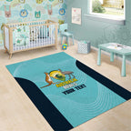 Custom Bowls Australia Area Rug Teal Color Curve Sporty - Aussie Hoodie