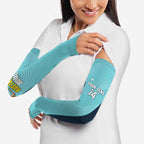 Custom Bowls Australia Arm Sleeves Teal Color Curve Sporty - Aussie Hoodie