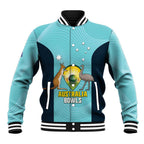 Custom Bowls Australia Baseball Jacket Teal Color Curve Sporty - Aussie Hoodie