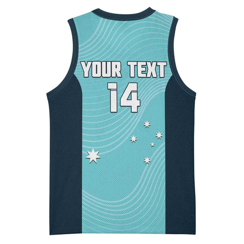 Custom Bowls Australia Basketball Jersey Teal Color Curve Sporty - Aussie Hoodie