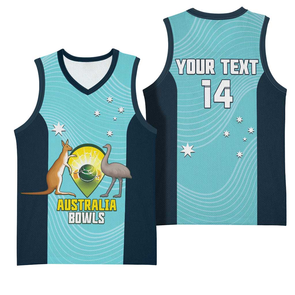 Custom Bowls Australia Basketball Jersey Teal Color Curve Sporty - Aussie Hoodie