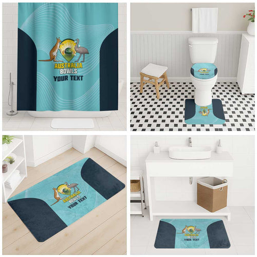 Custom Bowls Australia Bathroom Set Teal Color Curve Sporty - Aussie Hoodie