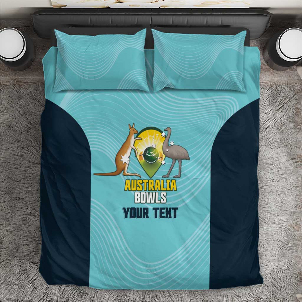 Custom Bowls Australia Bedding Set Teal Color Curve Sporty - Aussie Hoodie