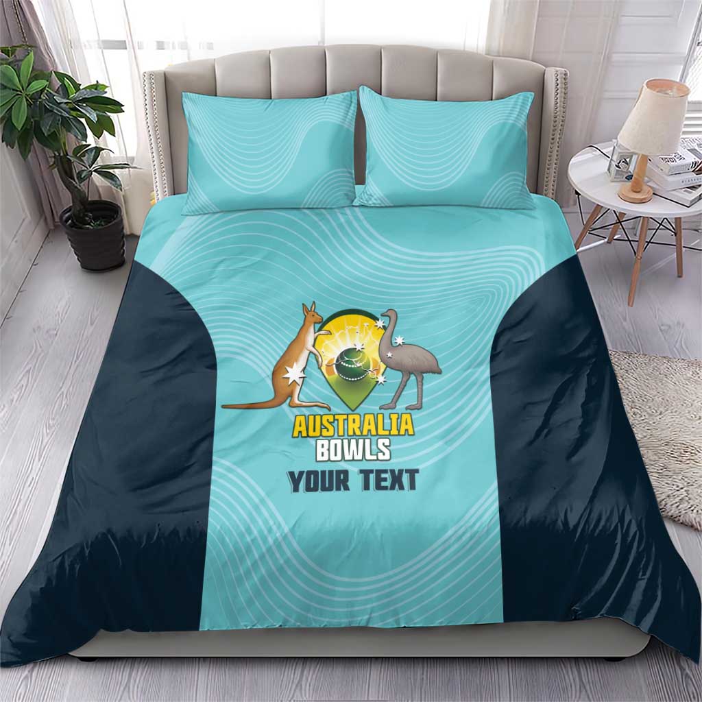 Custom Bowls Australia Bedding Set Teal Color Curve Sporty - Aussie Hoodie