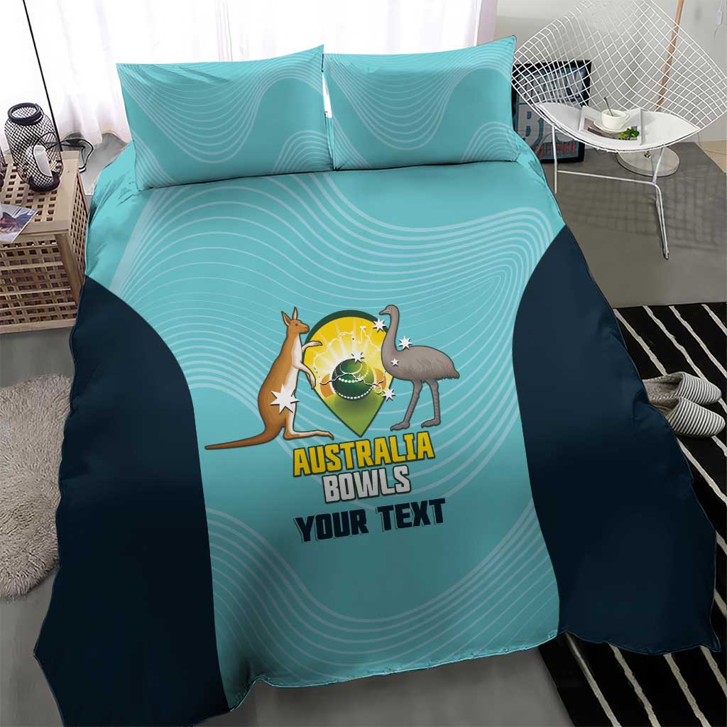 Custom Bowls Australia Bedding Set Teal Color Curve Sporty - Aussie Hoodie