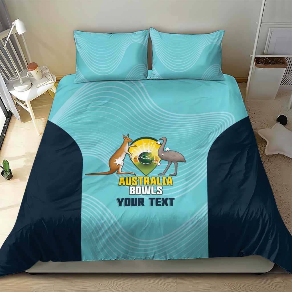 Custom Bowls Australia Bedding Set Teal Color Curve Sporty - Aussie Hoodie