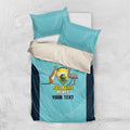 Custom Bowls Australia Bedding Set Teal Color Curve Sporty - Aussie Hoodie