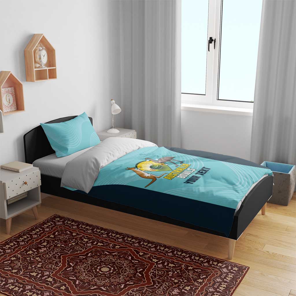 Custom Bowls Australia Bedding Set Teal Color Curve Sporty - Aussie Hoodie