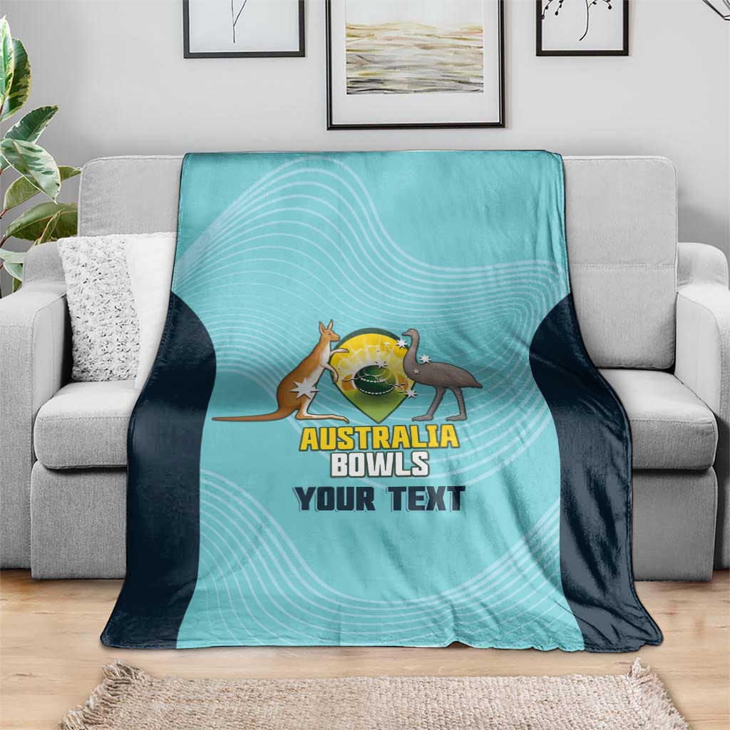 Custom Bowls Australia Blanket Teal Color Curve Sporty - Aussie Hoodie
