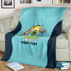 Custom Bowls Australia Blanket Teal Color Curve Sporty - Aussie Hoodie
