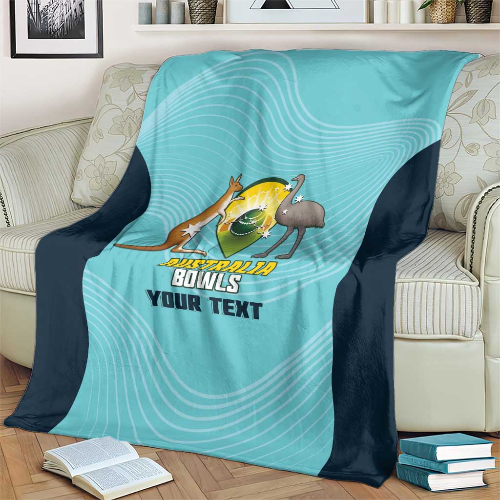 Custom Bowls Australia Blanket Teal Color Curve Sporty - Aussie Hoodie