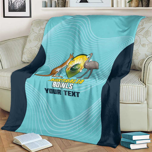 Custom Bowls Australia Blanket Teal Color Curve Sporty - Aussie Hoodie