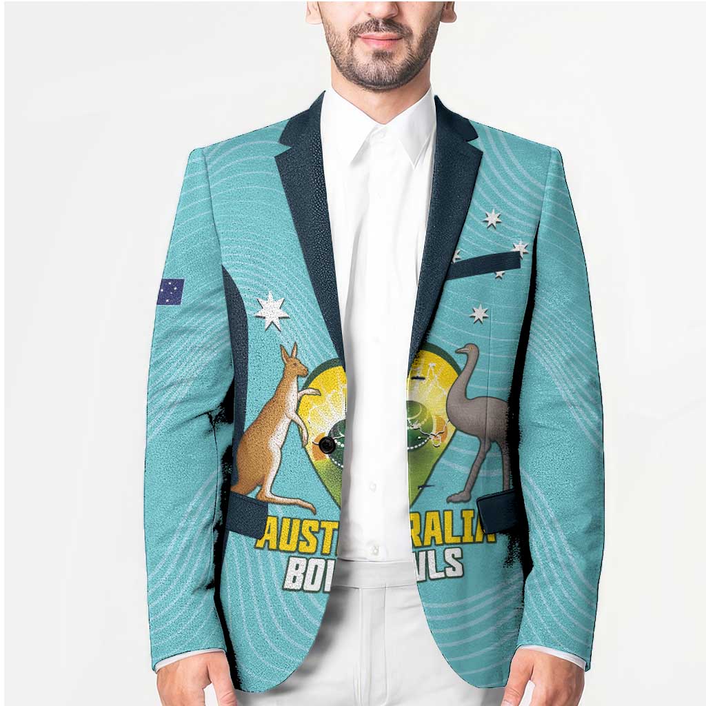 Custom Bowls Australia Blazer Teal Color Curve Sporty - Aussie Hoodie