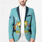 Custom Bowls Australia Blazer Teal Color Curve Sporty - Aussie Hoodie