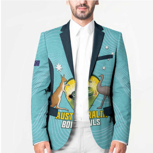 Custom Bowls Australia Blazer Teal Color Curve Sporty - Aussie Hoodie
