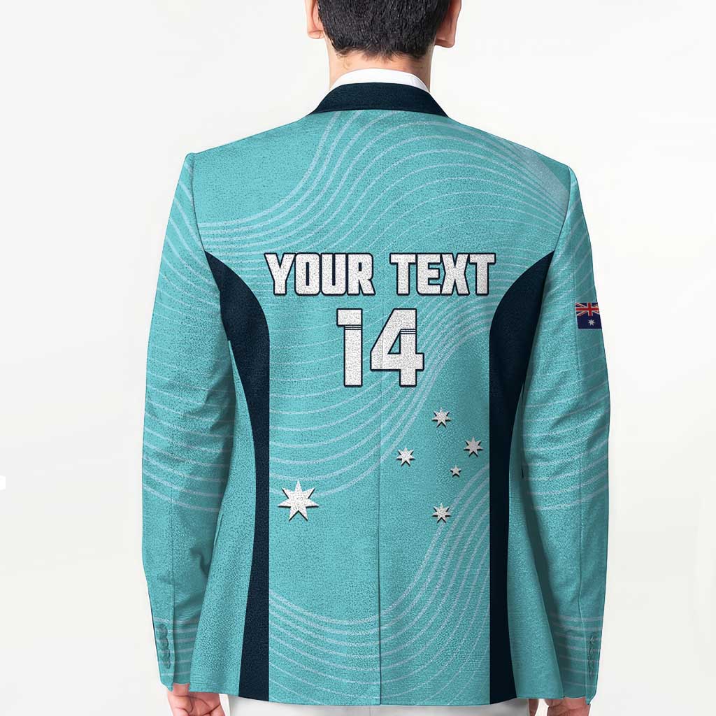 Custom Bowls Australia Blazer Teal Color Curve Sporty - Aussie Hoodie