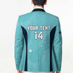 Custom Bowls Australia Blazer Teal Color Curve Sporty - Aussie Hoodie