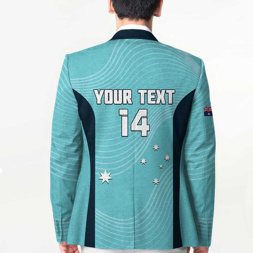 Custom Bowls Australia Blazer Teal Color Curve Sporty - Aussie Hoodie