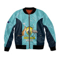 Custom Bowls Australia Bomber Jacket Teal Color Curve Sporty - Aussie Hoodie