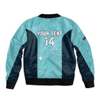 Custom Bowls Australia Bomber Jacket Teal Color Curve Sporty - Aussie Hoodie