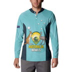 Custom Bowls Australia Button Sweatshirt Teal Color Curve Sporty - Aussie Hoodie