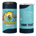 Custom Bowls Australia 4 in 1 Can Cooler Tumbler Teal Color Curve Sporty - Aussie Hoodie