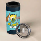 Custom Bowls Australia 4 in 1 Can Cooler Tumbler Teal Color Curve Sporty - Aussie Hoodie