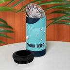 Custom Bowls Australia 4 in 1 Can Cooler Tumbler Teal Color Curve Sporty - Aussie Hoodie