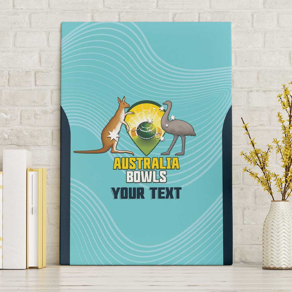 Custom Bowls Australia Canvas Wall Art Teal Color Curve Sporty - Aussie Hoodie