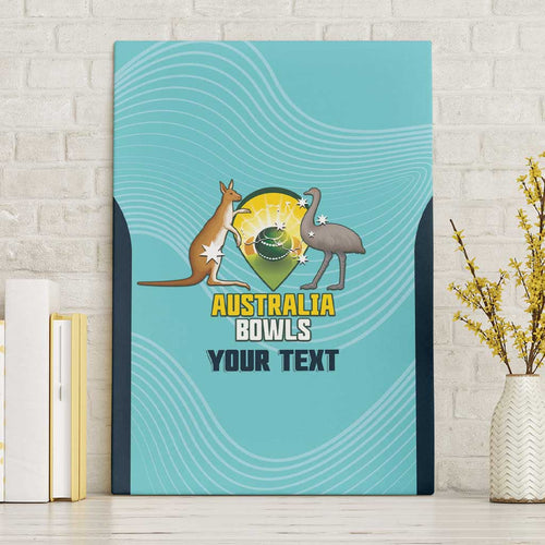 Custom Bowls Australia Canvas Wall Art Teal Color Curve Sporty - Aussie Hoodie