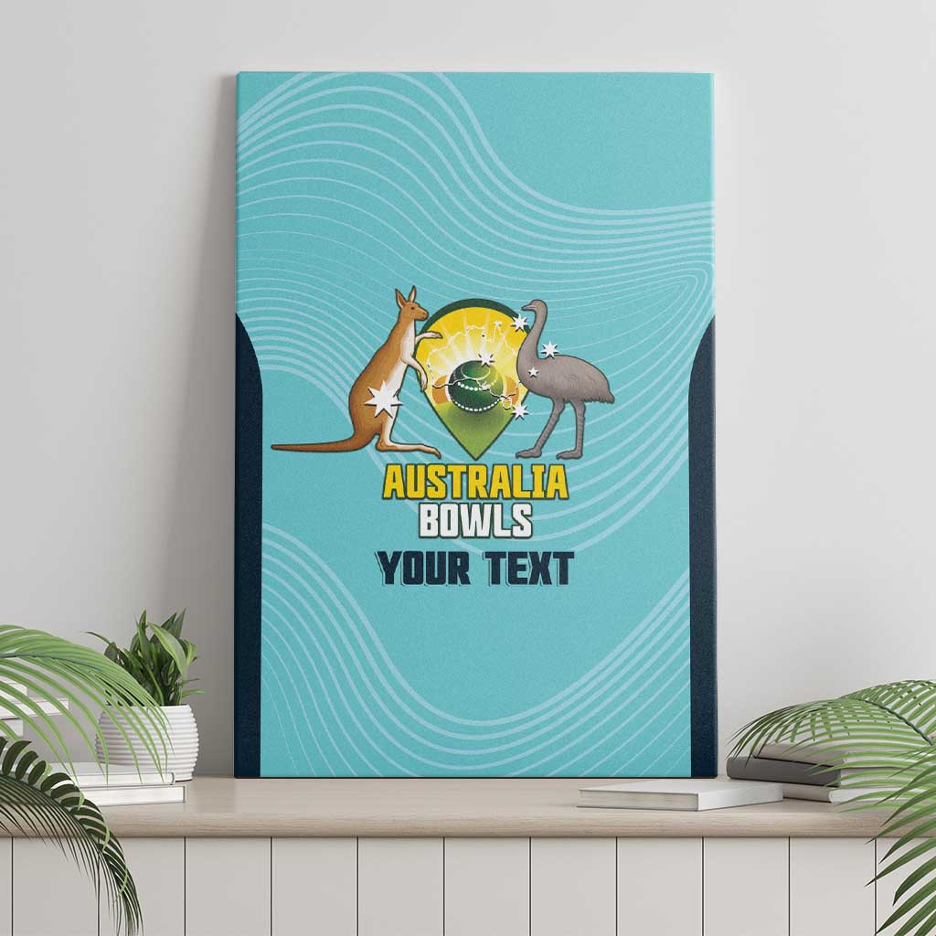 Custom Bowls Australia Canvas Wall Art Teal Color Curve Sporty - Aussie Hoodie