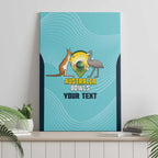 Custom Bowls Australia Canvas Wall Art Teal Color Curve Sporty - Aussie Hoodie