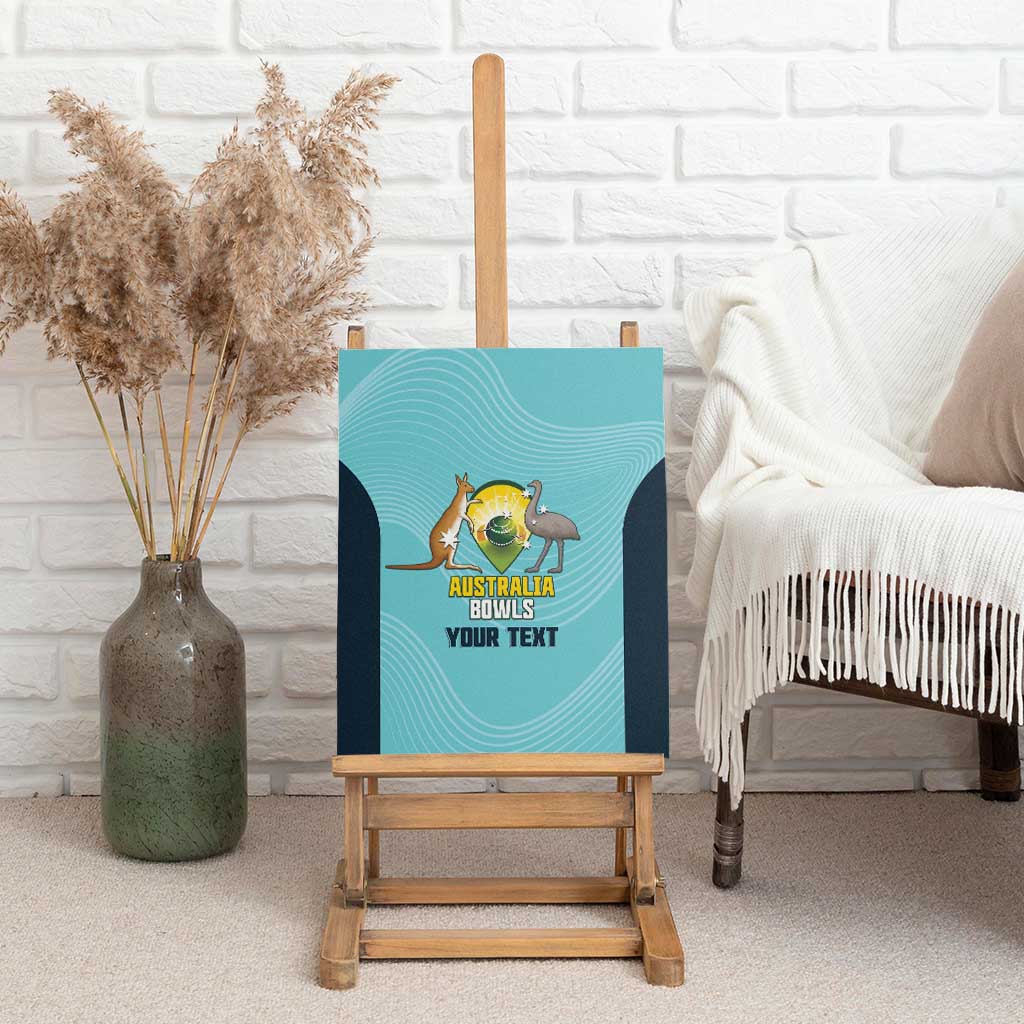 Custom Bowls Australia Canvas Wall Art Teal Color Curve Sporty - Aussie Hoodie