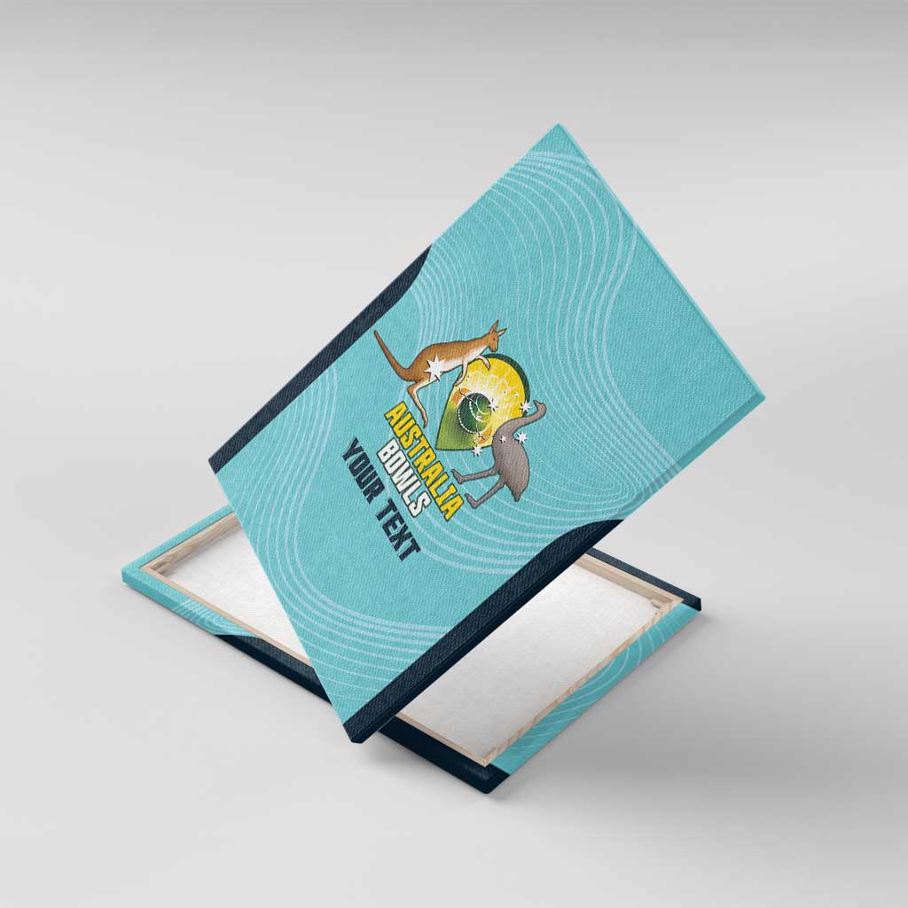 Custom Bowls Australia Canvas Wall Art Teal Color Curve Sporty - Aussie Hoodie