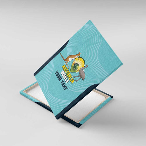 Custom Bowls Australia Canvas Wall Art Teal Color Curve Sporty - Aussie Hoodie