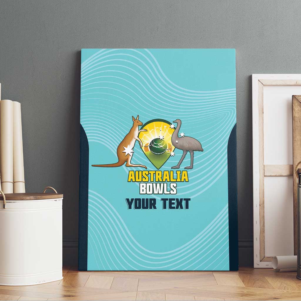 Custom Bowls Australia Canvas Wall Art Teal Color Curve Sporty - Aussie Hoodie