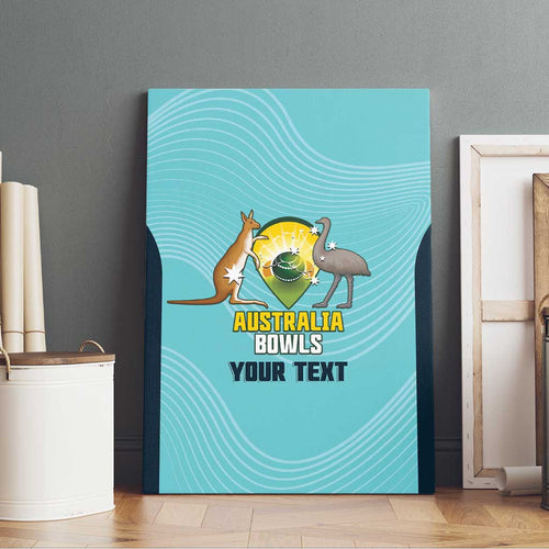 Custom Bowls Australia Canvas Wall Art Teal Color Curve Sporty - Aussie Hoodie