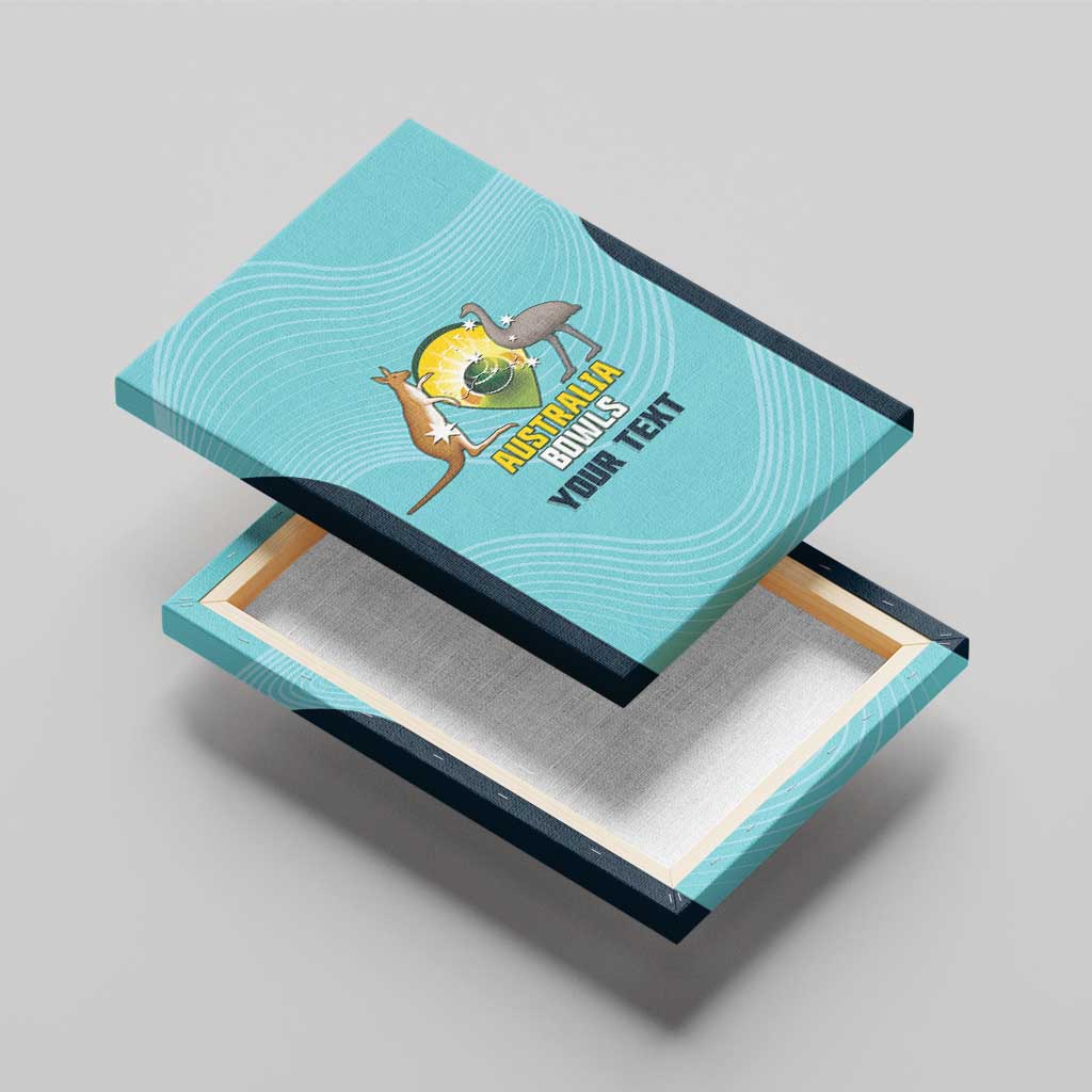 Custom Bowls Australia Canvas Wall Art Teal Color Curve Sporty - Aussie Hoodie