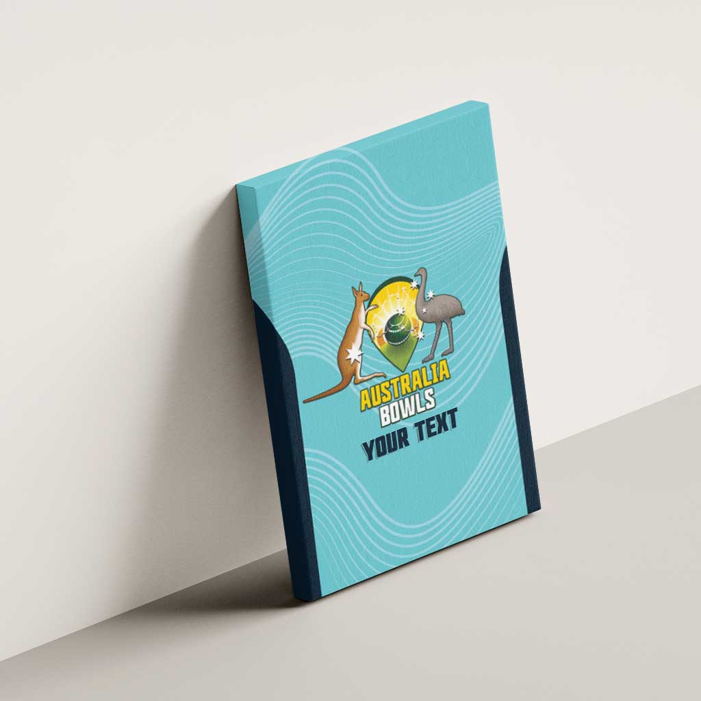 Custom Bowls Australia Canvas Wall Art Teal Color Curve Sporty - Aussie Hoodie