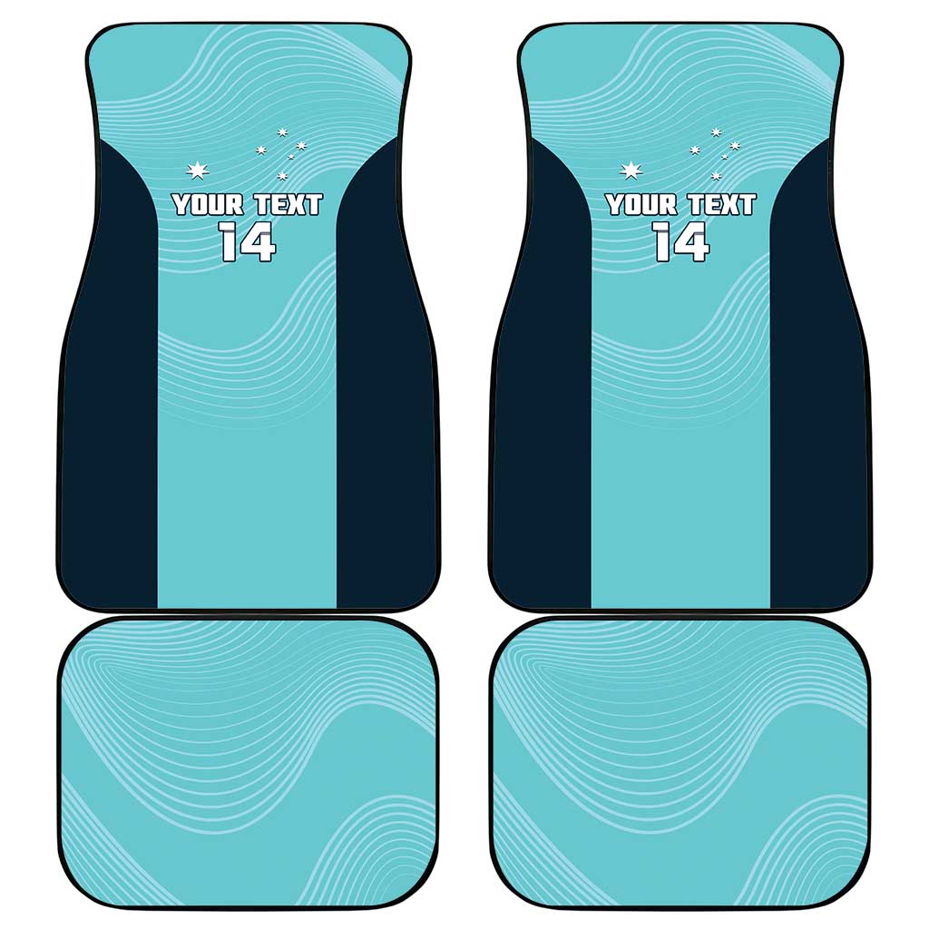 Custom Bowls Australia Car Mats Teal Color Curve Sporty - Aussie Hoodie