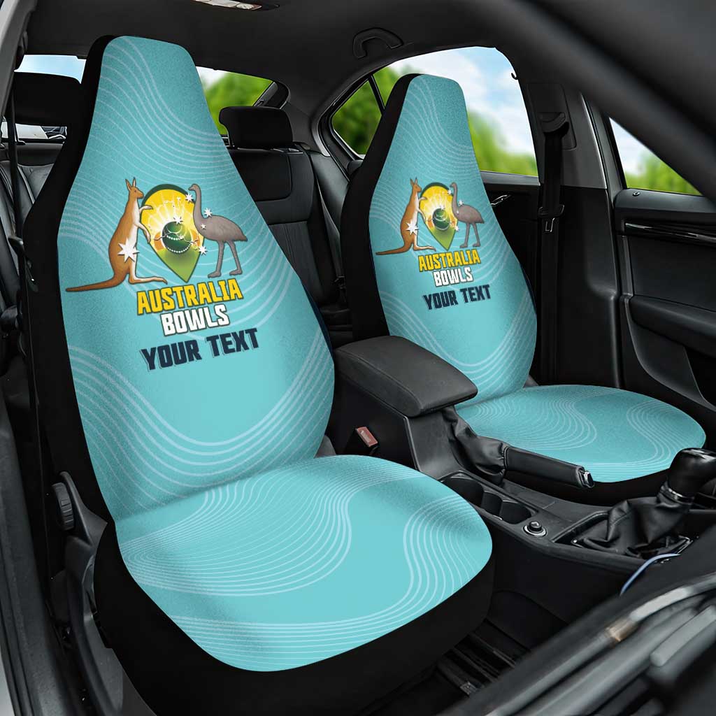 Custom Bowls Australia Car Seat Cover Teal Color Curve Sporty - Aussie Hoodie