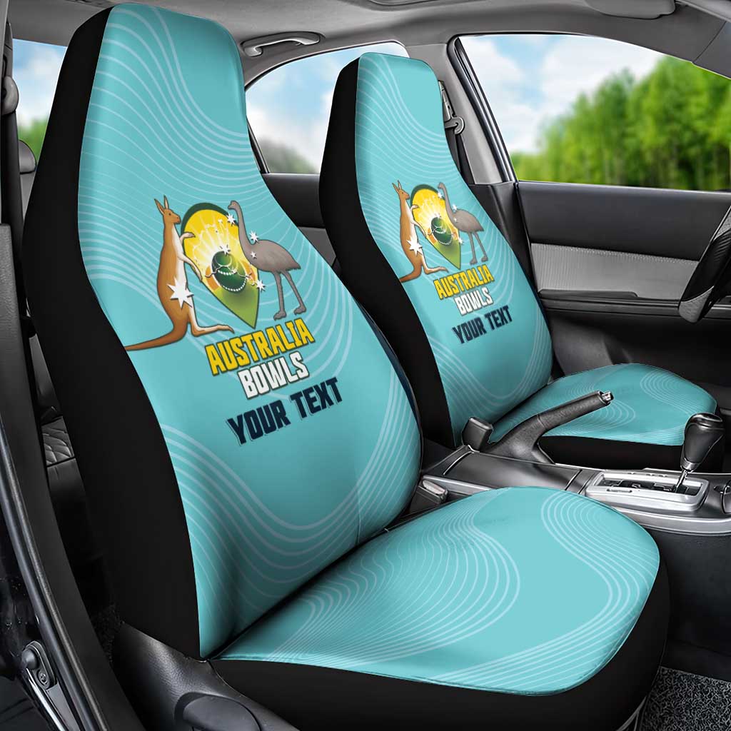 Custom Bowls Australia Car Seat Cover Teal Color Curve Sporty - Aussie Hoodie