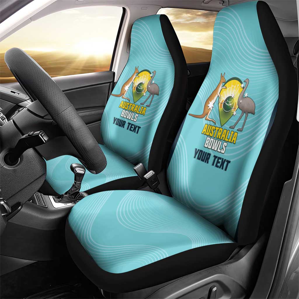 Custom Bowls Australia Car Seat Cover Teal Color Curve Sporty - Aussie Hoodie